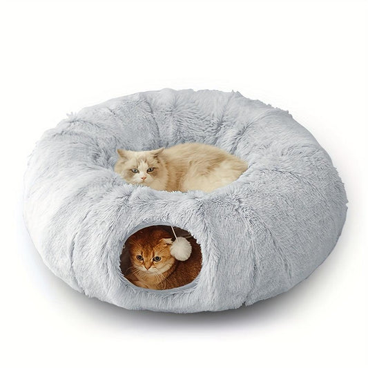 Cama Toquinha com Túnel para Gatos